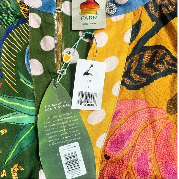 NEW FARM RIO Earth Rainbow Shirtdress Size M - Picture 3 of 3